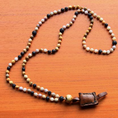 Mala Picture & Purple Jaspis, Zwarte Lava, Rudraksha