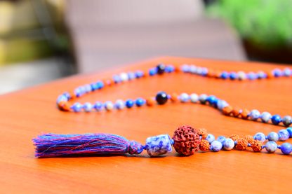 Mala Sodaliet, Blauwe Kiwi Lapis Lazuli, Rudraksha -vegan- ? - Afbeelding 2